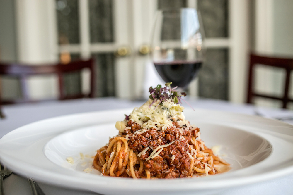 Nino’s Chef Elton Hyndman added wild boar to his dinner menu last fall as the centerpiece of a bolder new Bolognese pasta entrée. The dish combines the meat with oven-roasted marinara, demi-glace and Parmesan and mascarpone cheeses over fresh housemade spaghetti.