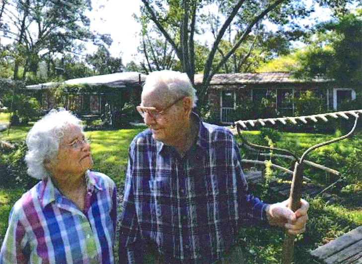 Hawkins and her late husband Murray outside their Baton Rouge home.
