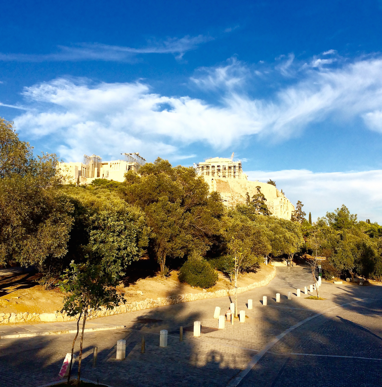 Checked off of Clements’ bucket list was “taking Acropolis Hill in Athens, Greece.” The Acropolis is an ancient citadel located high above the city and contains the remains of several ancient buildings.