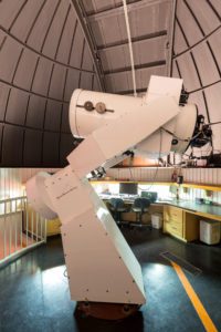 Protected by a retractable dome in the observatory’s main building is a 50-centimeter reflecting telescope that was installed when the facility opened in 1997. The telescope is available for public viewing most Friday and Saturday evenings.