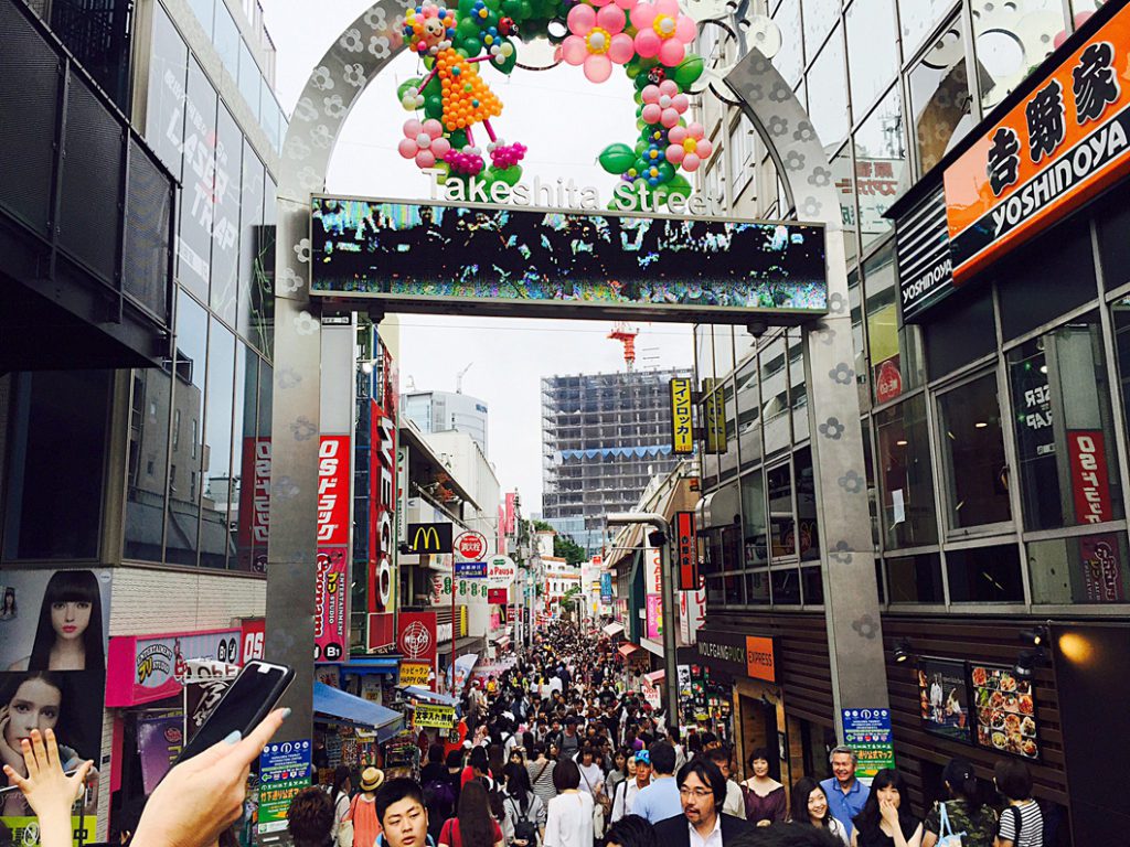 The bustling Takeshita street in Tokyo’s Harajuku district