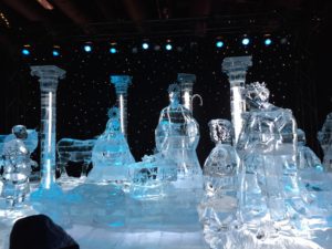 Ice sculptures inside ICE, the Gaylord Opryland's seasonal attraction