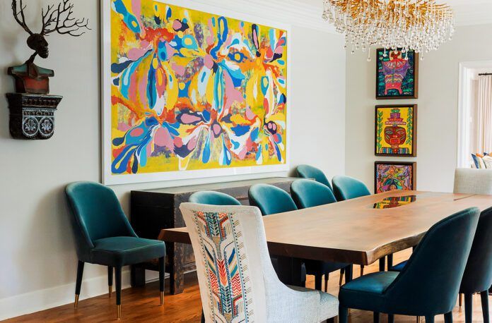 A couple's colorful art collection informs the jubilant redesign of their LSU Lakes home