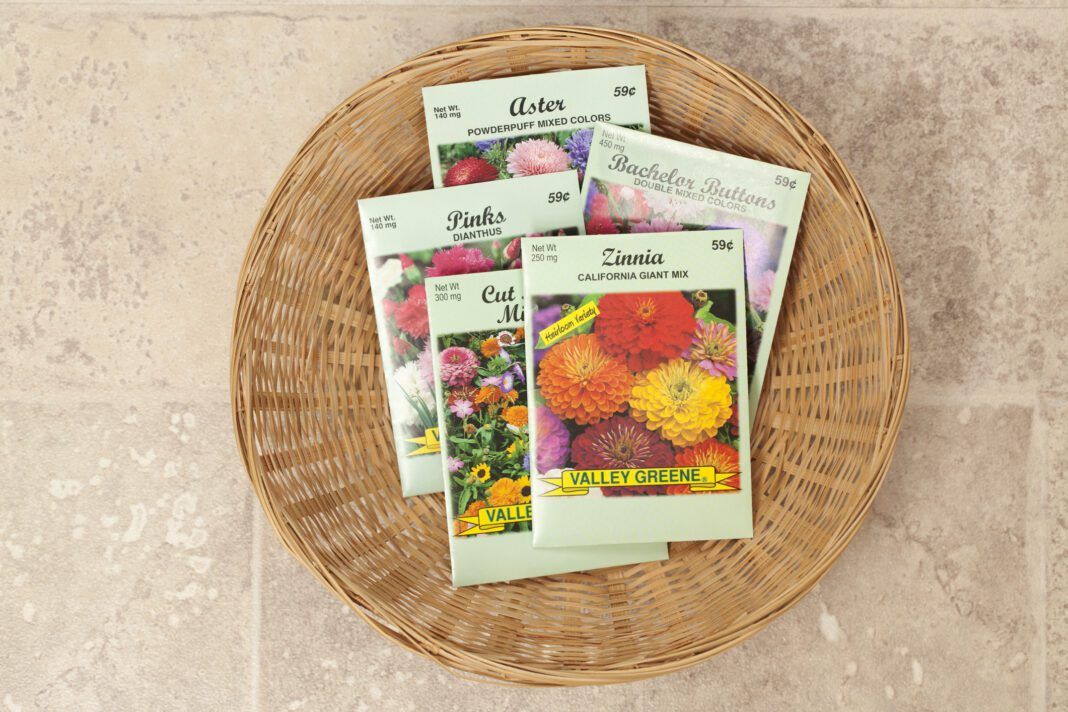 Basket of Flower Seed Packets